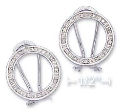 
Sterling Silver 17mm Open Circle Cubic Zirconia Post Earrings
