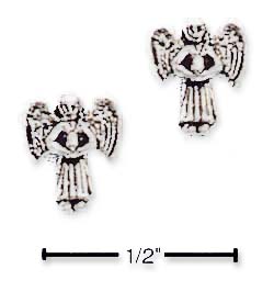 
Sterling Silver Mini Children Guardian Angel Post Earrings
