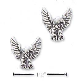 
Sterling Silver Antiqued Mini Children Eagle Post Earrings
