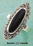 
Sterling Silver Marcasite Elongate Oval O
