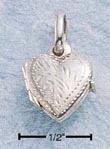 
Sterling Silver Small Etched Heart Locket
