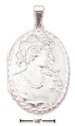 
Sterling Silver Oval Cameo Pattern Locket
