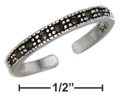 
Sterling Silver Two Millimeter Marcasite Toe Ring
