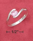 
Sterling Silver 5mm Pink CZ With Bypass B
