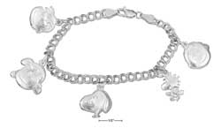 
Sterling Silver Peanuts Character Charm Bracelet
