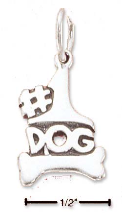
Sterling Silver Number 1 Dog With Dog-bone Charm
