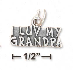 
Sterling Silver Antiqued I Love My Grandpa Charm
