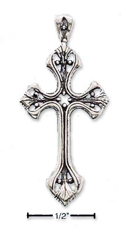 
Sterling Silver Antiqued Open Dotted Cross Charm
