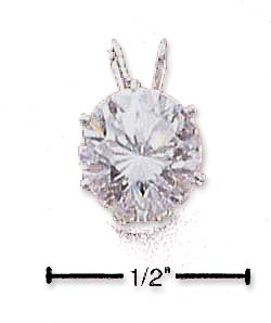 
Sterling Silver 8mm Round Cubic Zirconia Pendant
