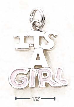 
Sterling Silver Its A Girl Charm No Stone Epoxy
