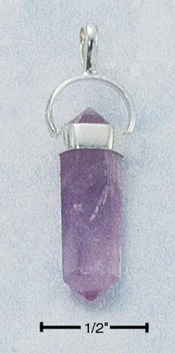 
Sterling Silver Small Amethyst Quartz Pointed Crystal Pendant
