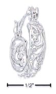 
SS 15mm Small Filigree Hoop French Lock E
