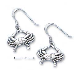 
Sterling Silver Crab Dangle French Wire Earrings
