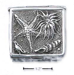 
Sterling Silver Antiqued Seashore Motif Pill Box
