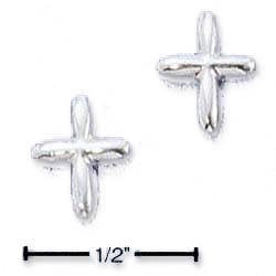 
Sterling Silver Tiny Children Cross Shaped Post Earrings

