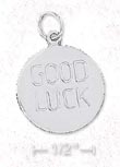 
Sterling Silver 18mm Round Good Luck Disk
