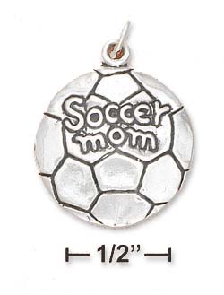 
Sterling Silver Slightly Domed Soccer Mom Charm
