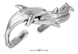 
Sterling Silver High Polish Double Dolphin Cuff
