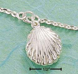 
Sterling Silver Cable Anklet With Scallop Shell
