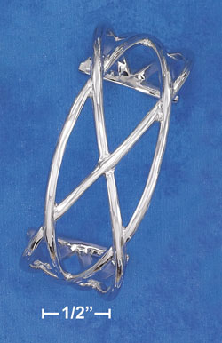 
Sterling Silver 25mm Wide Open Criss-Cross Cuff
