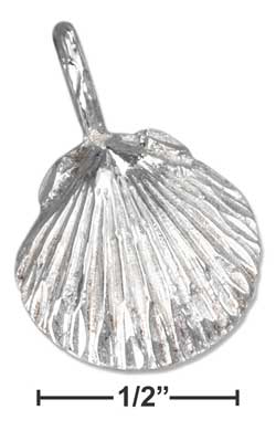 
Sterling Silver Sparkle-Cut Scallop Shell Charm
