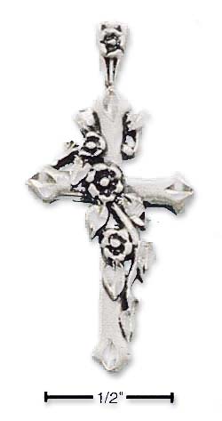 
Sterling Silver DC Cross With Flower Sash Charm
