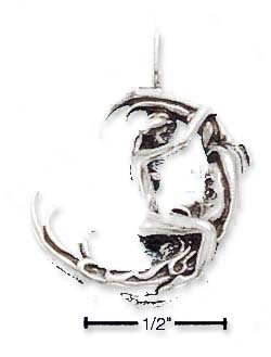 
Sterling Silver Lady Swinging On The Moon Charm

