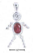 
Sterling Silver July Bead Boy Charm With 
