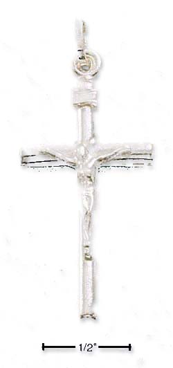 
Sterling Silver Medium Italian Tubular Crucifix
