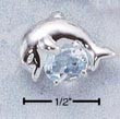 
Sterling Silver Dolphin With Blue Topaz P
