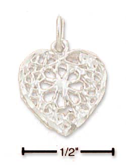 
Sterling Silver Small DC Open Weave Heart Charm
