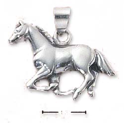 
Sterling Silver Galloping Horse In Motion Charm
