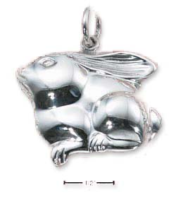 
Sterling Silver Small Puffed Bunny Rabbit Charm
