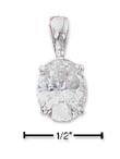 
Sterling Silver 7mm X 9mm Clear Oval CZ P
