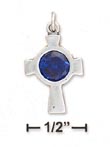 
Sterling Silver Cross Pendant With Blue C
