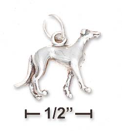 
Sterling Silver 3d Antiqued Greyhound Dog Charm
