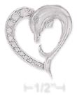 
Sterling Silver 23mm Curved Dolphin Heart
