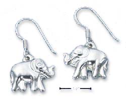 
Sterling Silver Puffed Elephant Dangle Earrings
