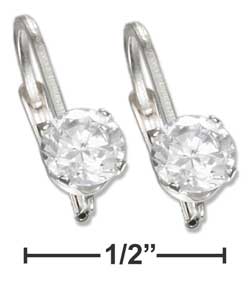 
Sterling Silver 5mm Round Cubic Zirconia Leverback Earrings
