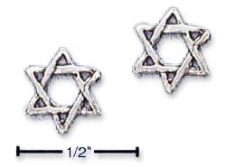 
Sterling Silver Small Jewish Star Post Earrings
