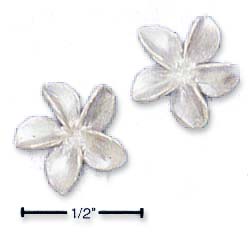 
Sterling Silver Tiny Children Satin Flower Post Earrings
