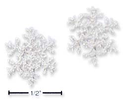 
Sterling Silver Frosted Snowflake Post Earrings
