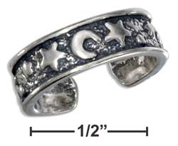 
Sterling Silver Antiqued Moon and Star Toe Ring
