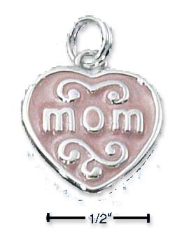 
Sterling Silver Mom In Pink Enamel Heart Charm
