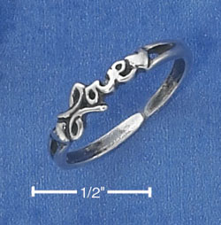 
Sterling Silver Love Toe Ring With Heart Sides
