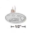 
Sterling Silver Oval Antiqued Hawaii Map 
