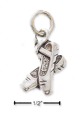 
Sterling Silver Antiqued Ballet Slippers Charm
