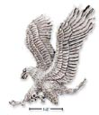 
Sterling Silver Large Landing Bald Eagle 
