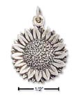 
Sterling Silver Small Antiqued Sunflower 
