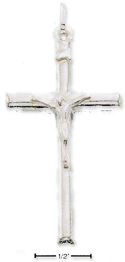 
Sterling Silver Large Italian Tubular Crucifix
